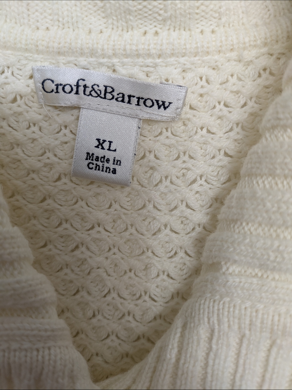 Croft & Barrow Cream Chunky Knit Cardigan Sweater XL 🤍 - Picture 4 of 9